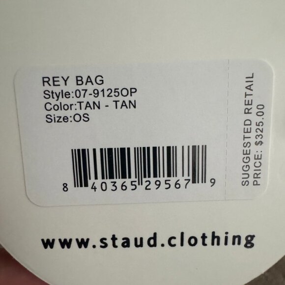 Staud Rey Tan Leather Structured Shoulder Bag - Picture 8 of 8